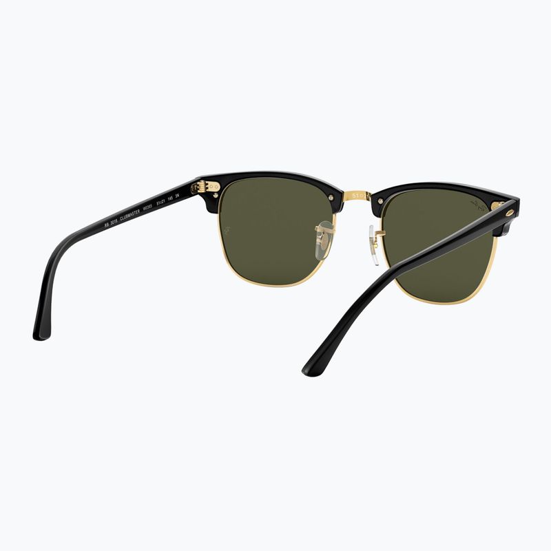 Napszemüveg Ray-Ban Clubmaster Classic black/gold/green g-15 6