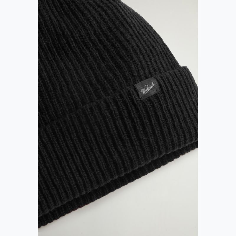 Férfi téli sapka Woolrich Knitted Ribbed Beanie black 3