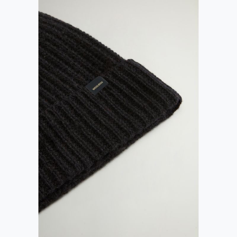 Férfi téli sapka Woolrich Knitted Ribbed Beanie black 4