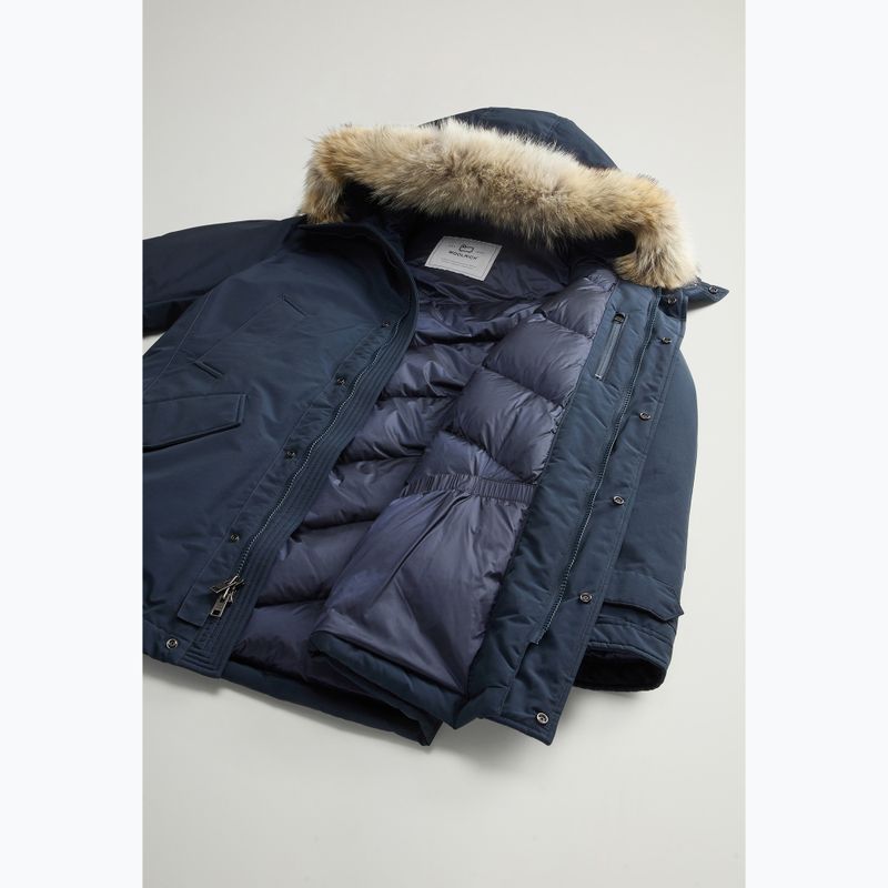 Férfi Woolrich Polar magas galléros szőrme melton kék dzseki 6