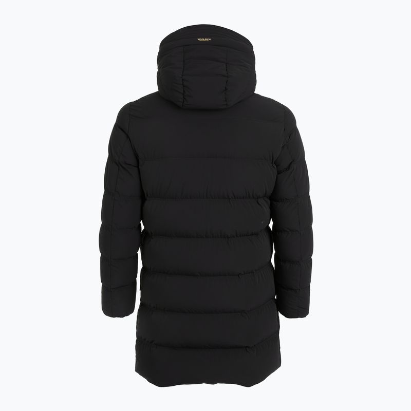 Férfi Woolrich Matt Stretch Hosszú Puffer dzseki fekete 7