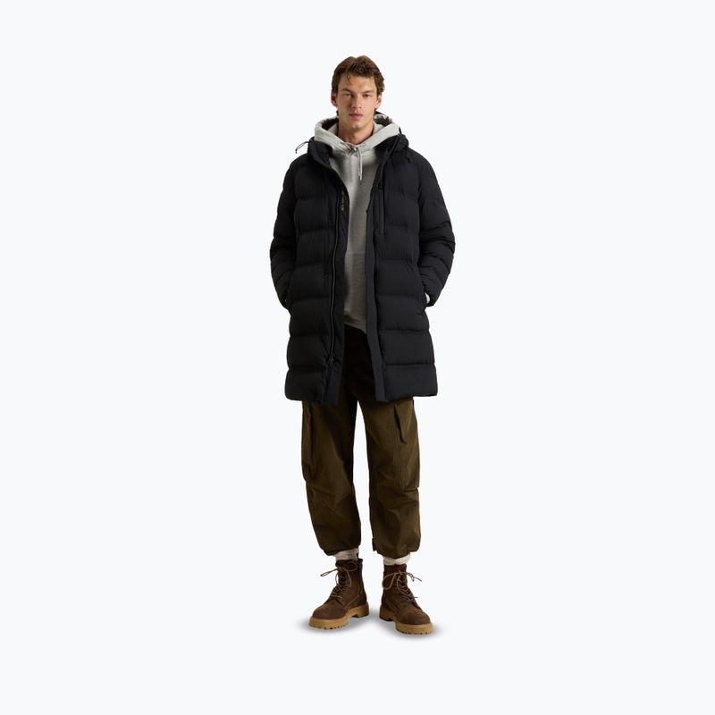 Férfi Woolrich Matt Stretch Hosszú Puffer dzseki fekete 2