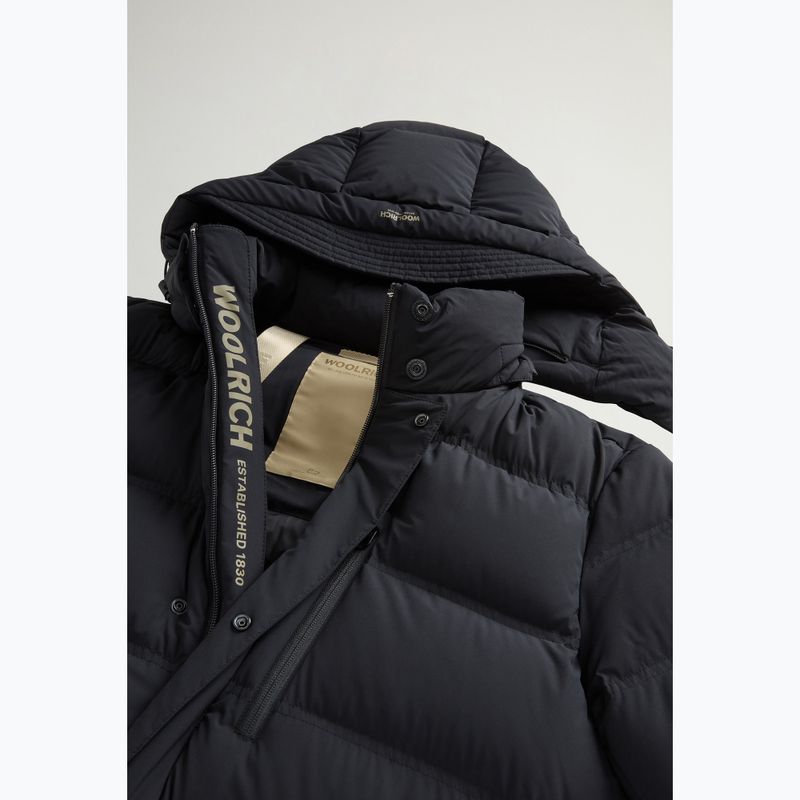 Férfi Woolrich Matt Stretch Hosszú Puffer dzseki fekete 17