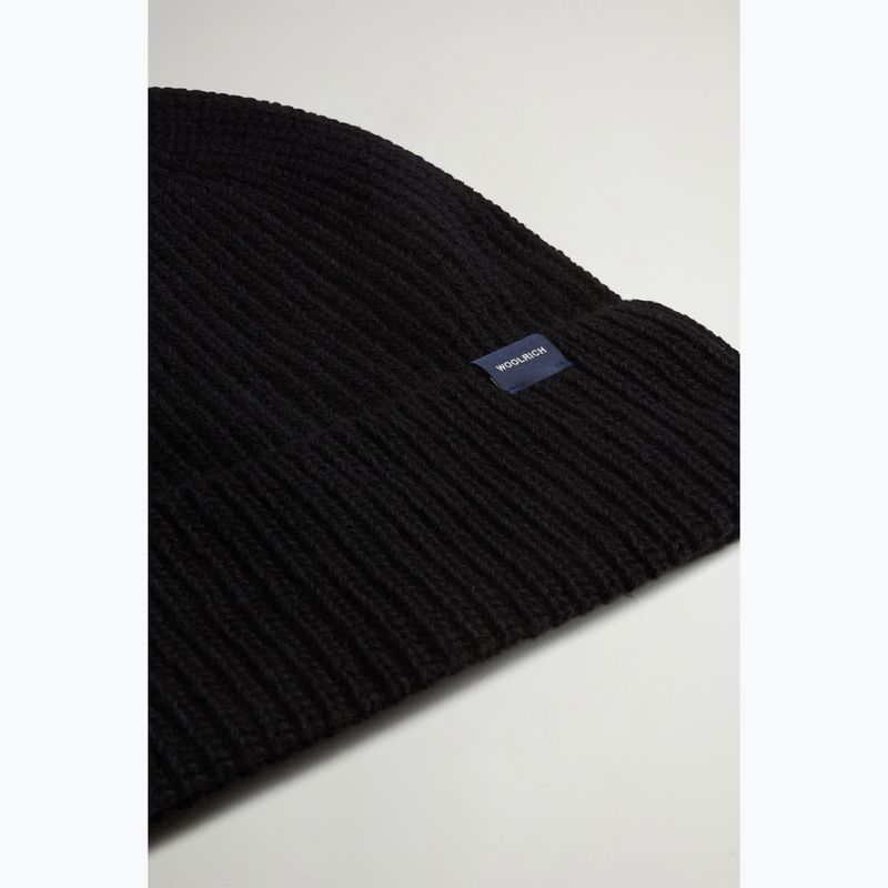 Férfi téli sapka Woolrich Knitted Ribbed Beanie black 3