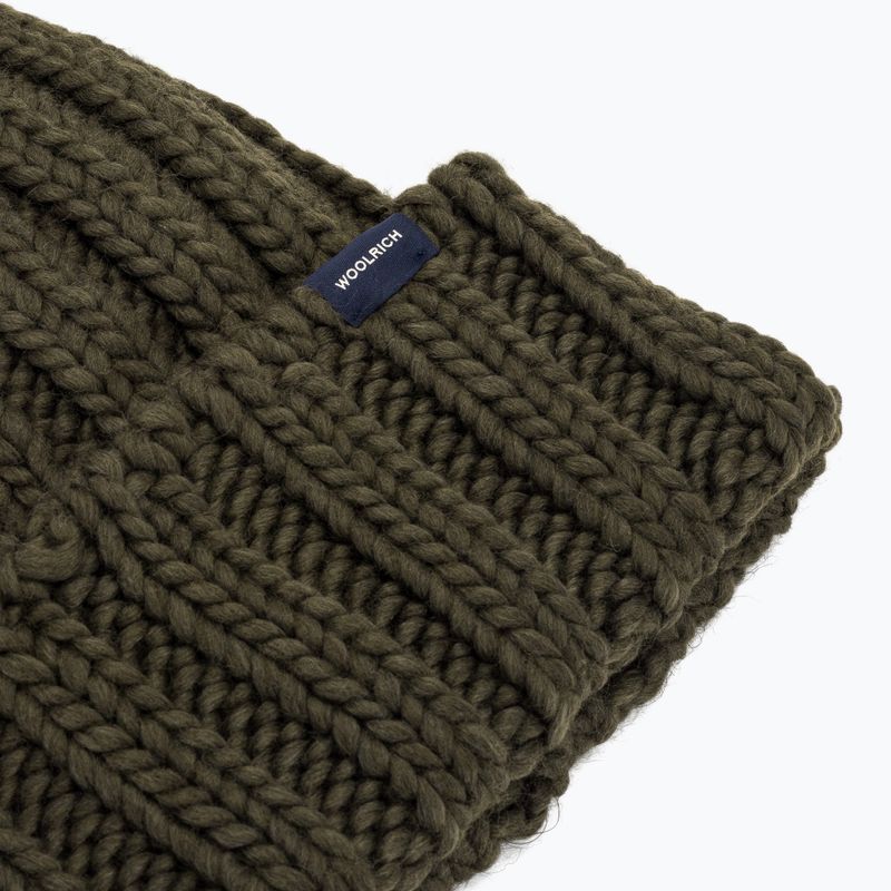 Női téli sapka Woolrich Chunky Beanie dark green 3