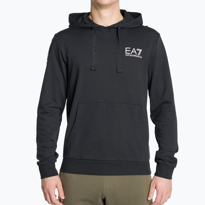 Férfi pulóver EA7 Emporio Armani Train Logo Series Hoodie Extended Logo Coft night blue/white logo