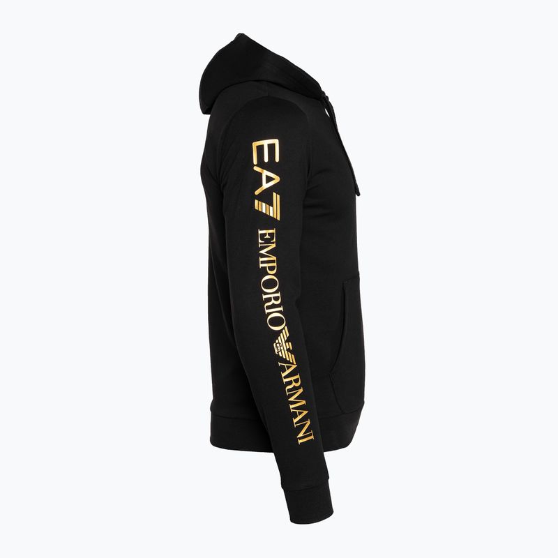 Férfi pulóver EA7 Emporio Armani Train Logo Series Hoodie Extended Logo Coft black/gold logo 8