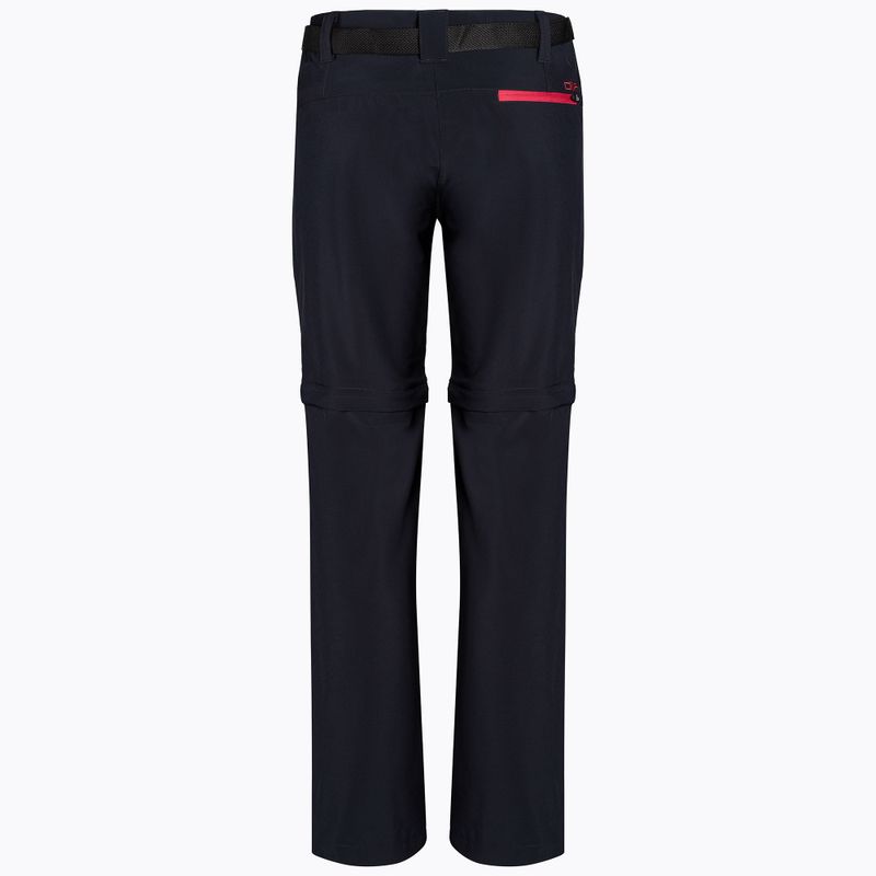 Női trekking nadrág CMP Zip Off fekete/rózsaszín 3T51446 2