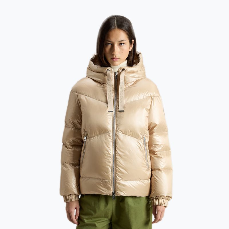 Woolrich női dzseki Aliquippa Short Puffer oxford tan női kabát