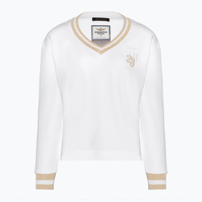 Női pulóver Aeronautica Militare Lady V-Neck bianco ottico