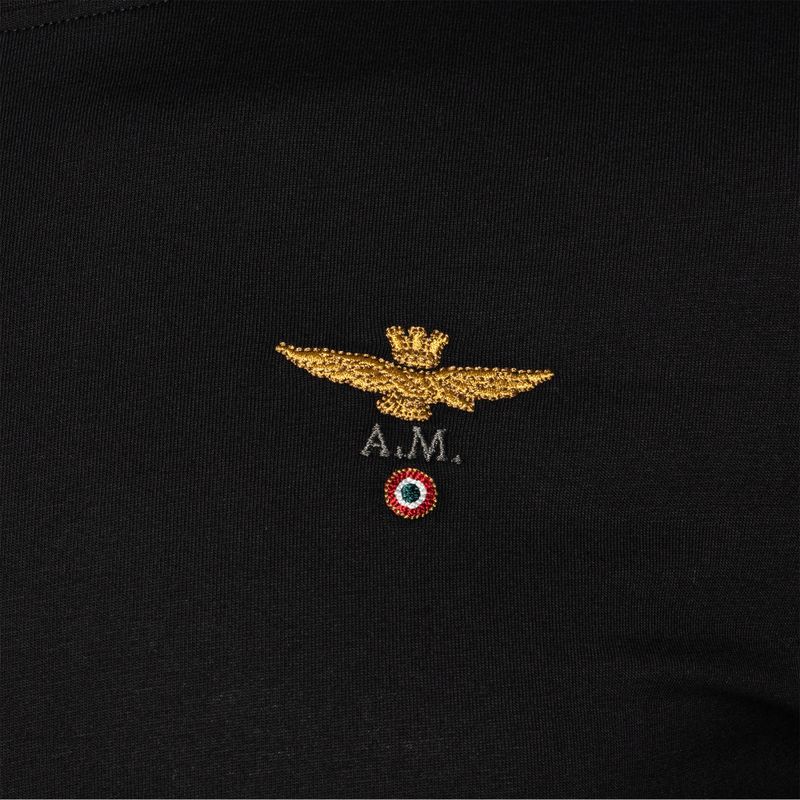 Férfi póló Aeronautica Militare Essential jet black 3