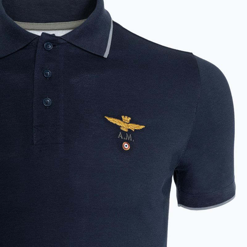 Férfi galléros póló Aeronautica Militare Essential blue/black 3