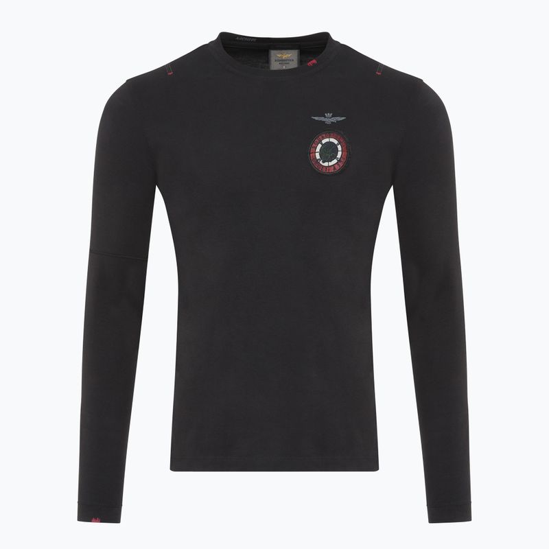 Férfi hosszú ujjú felső Aeronautica Militare Flying Team jet black