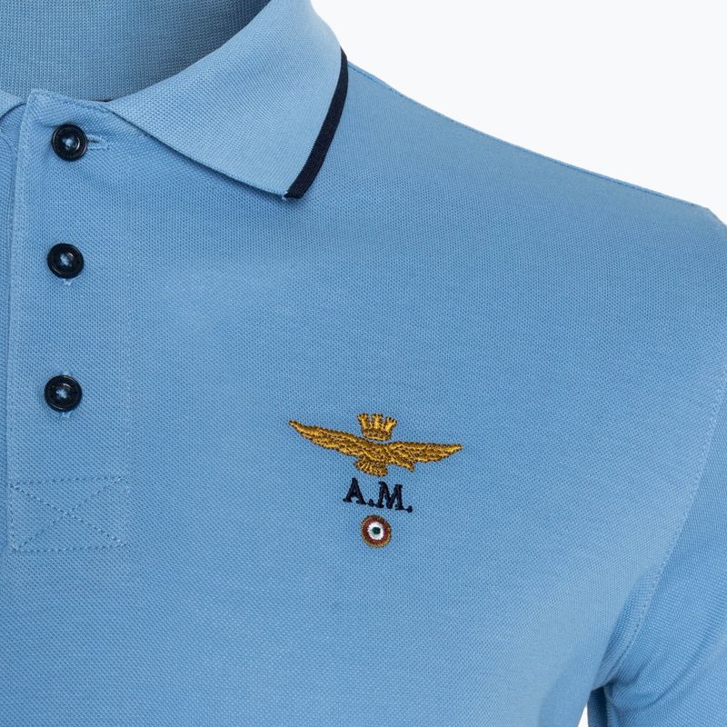 Férfi galléros póló Aeronautica Militare Essential light blue 3