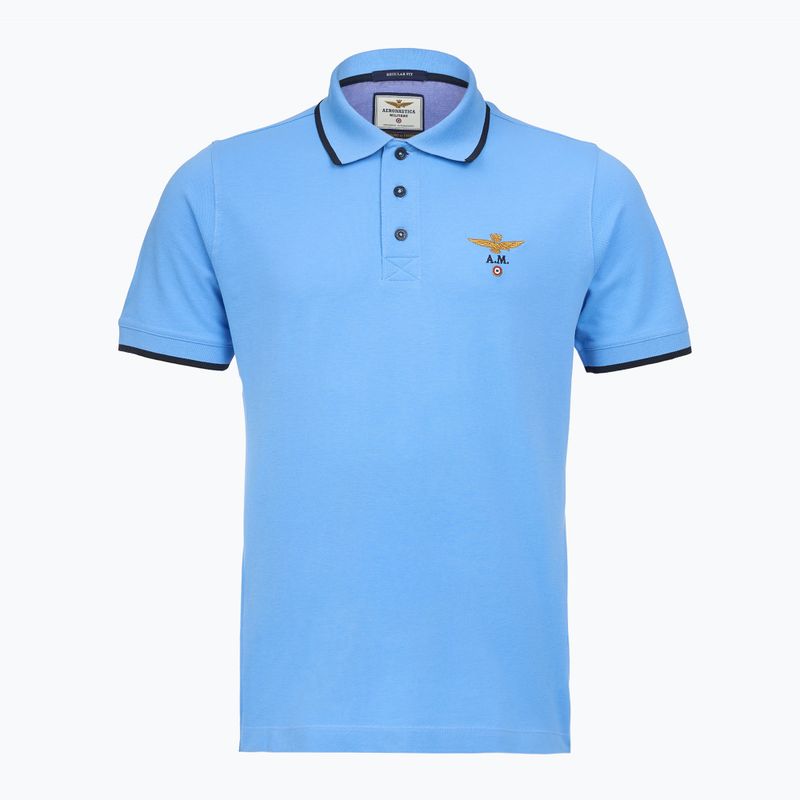 Póló Aeronautica Militare PO1308UP00082 Polo silver lake blue