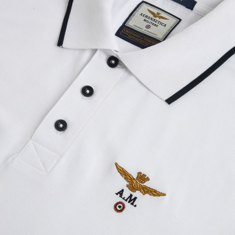 Férfi póló Aeronautica Militare 262PO1308UP00082 Polo off white 3