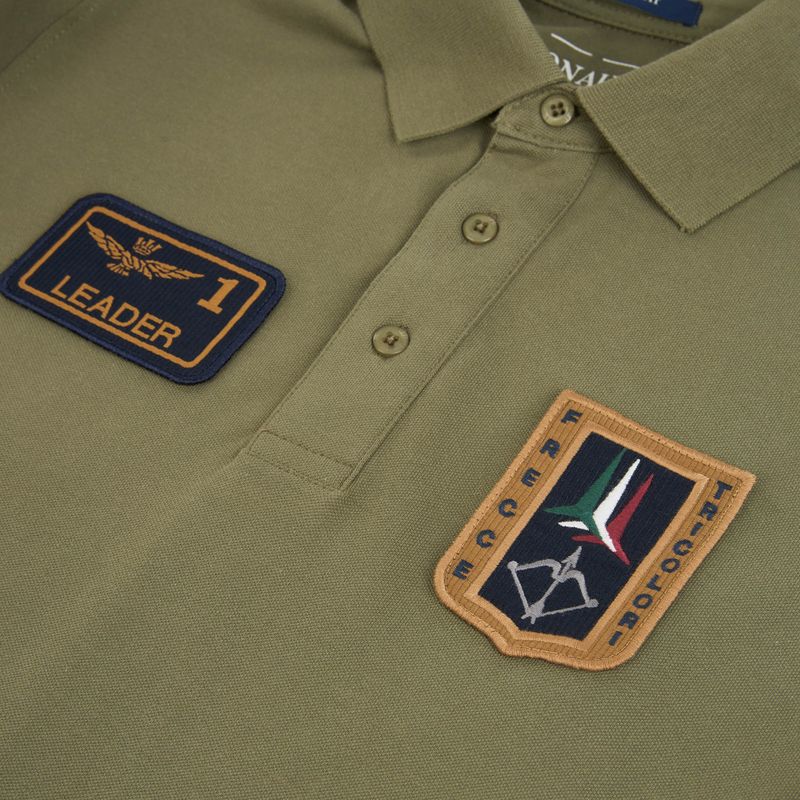 Férfi póló Aeronautica Militare PO1927UP00191 Polo lichen green 3