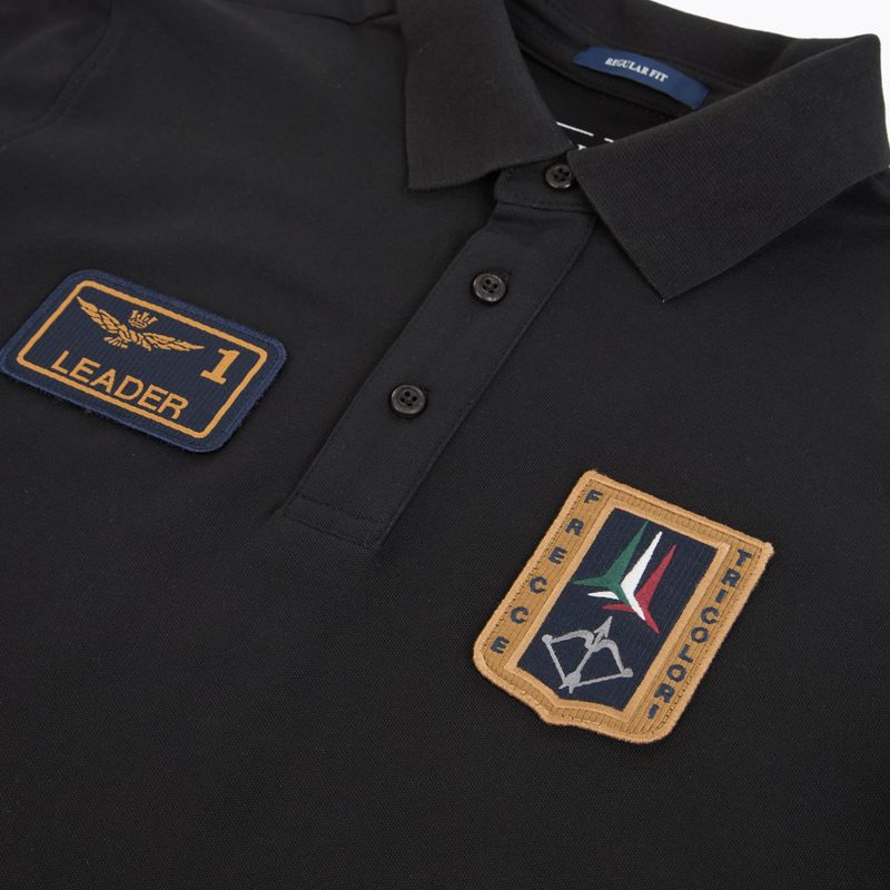 Férfi póló Aeronautica Militare PO1927UP00191 Polo jet black 3