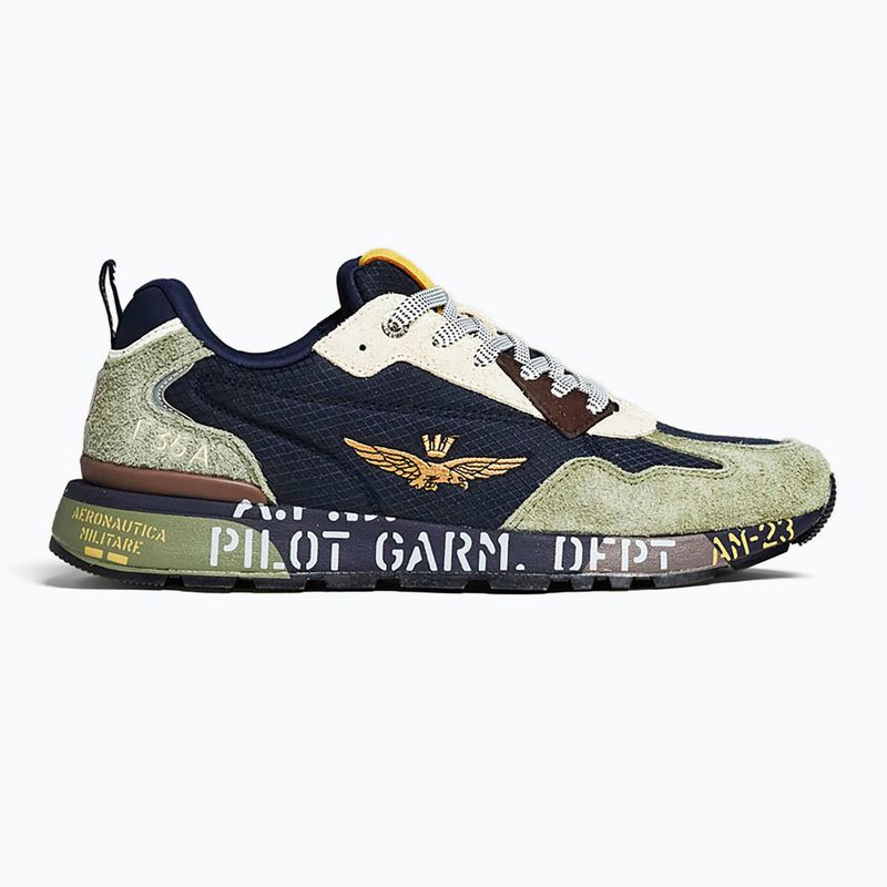 Férfi cipők Buty Aeronautica Militare 262SC0276UCT03546 Furry verde/blu