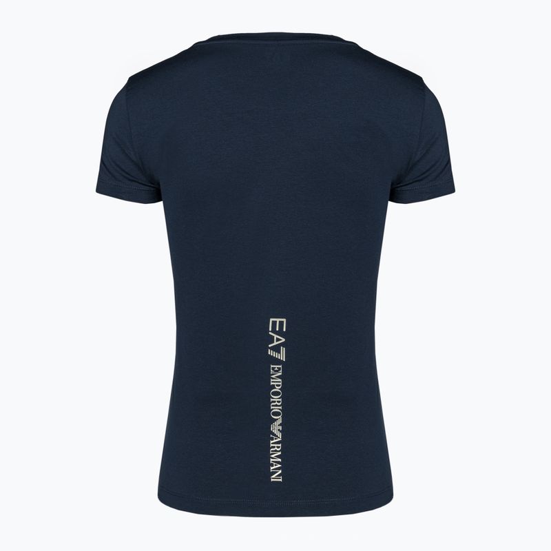 Női póló EA7 Emporio Armani Train Shiny navy blue/logo light gold 2