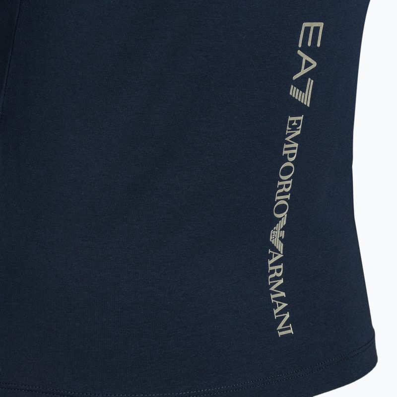 Női póló EA7 Emporio Armani Train Shiny navy blue/logo light gold 4