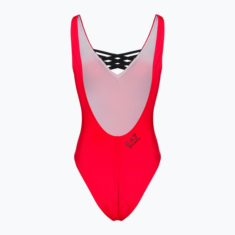Női egyrészes fürdőruha EA7 Emporio Armani Water Sports BW Tape rosso 2