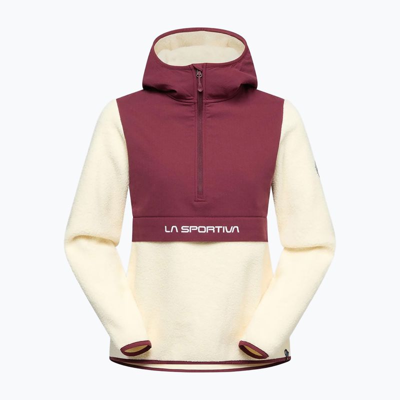 Női kapucnis pulóver La Sportiva Guidance Sherpa Hoody Chalk/Redwood 3
