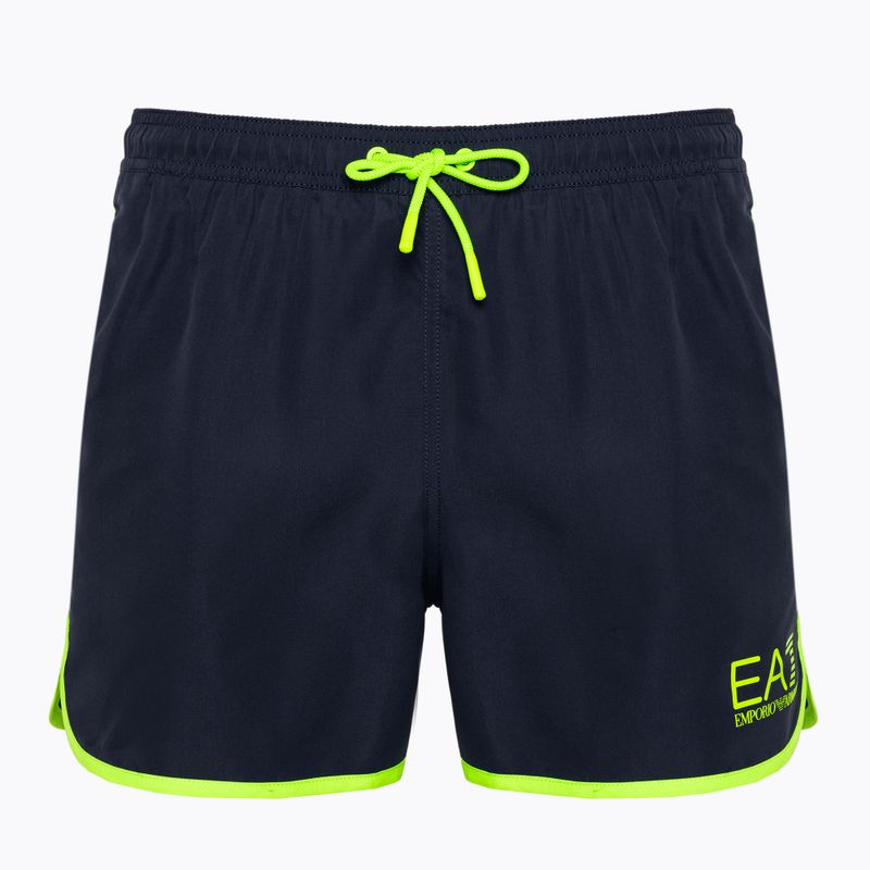 Férfi fürdősort EA7 Emporio Armani Water Sports Core Piping blu navy/fluo lime