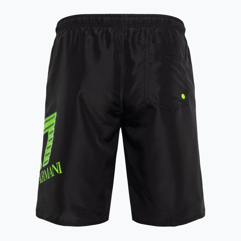 Férfi fürdősort EA7 Emporio Armani Water Sport Logo Bermuda nero/fluo lime 2