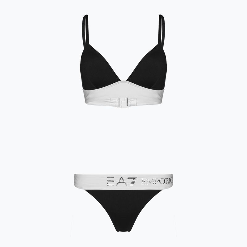 Női kétrészes fürdőruha EA7 Emporio Armani Water Sports BW Maxi Logo bianco/nero