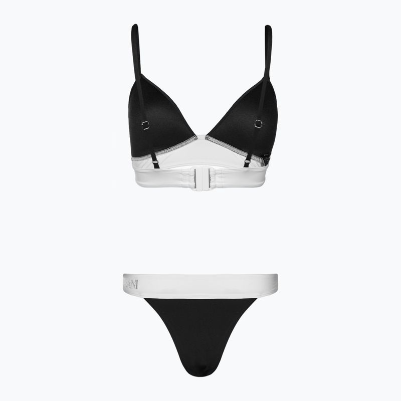Női kétrészes fürdőruha EA7 Emporio Armani Water Sports BW Maxi Logo bianco/nero 2