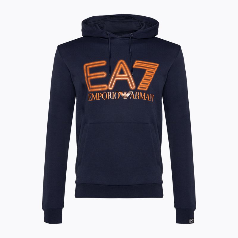 Férfi pulóver EA7 Emporio Armani Train Logo Series Oversize Logo Hoodie Coft navy blue 5