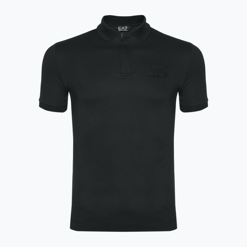 Férfi EA7 Emporio Armani Train Lux Polo Modal modál fekete póló EA7 Emporio Armani Train Lux Polo Modal fekete póló