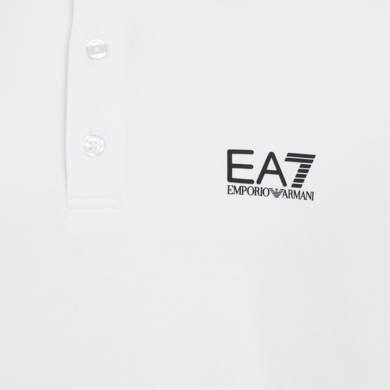 Férfi EA7 Emporio Armani Core Identity Piqué póló póló fehér 3