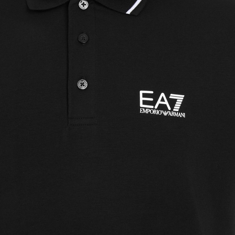 Férfi EA7 Emporio Armani Core Identity Piqué póló ing fekete 3