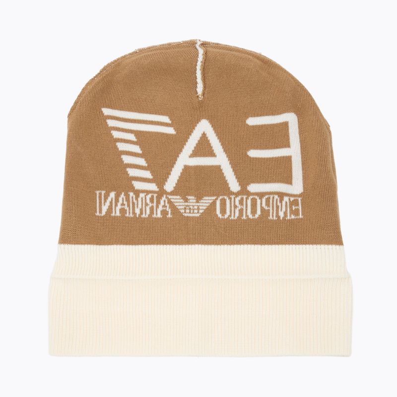EA7 Emporio Armani Mountain Visibility Beanie vanília jég / tigrisszem téli sapka 4