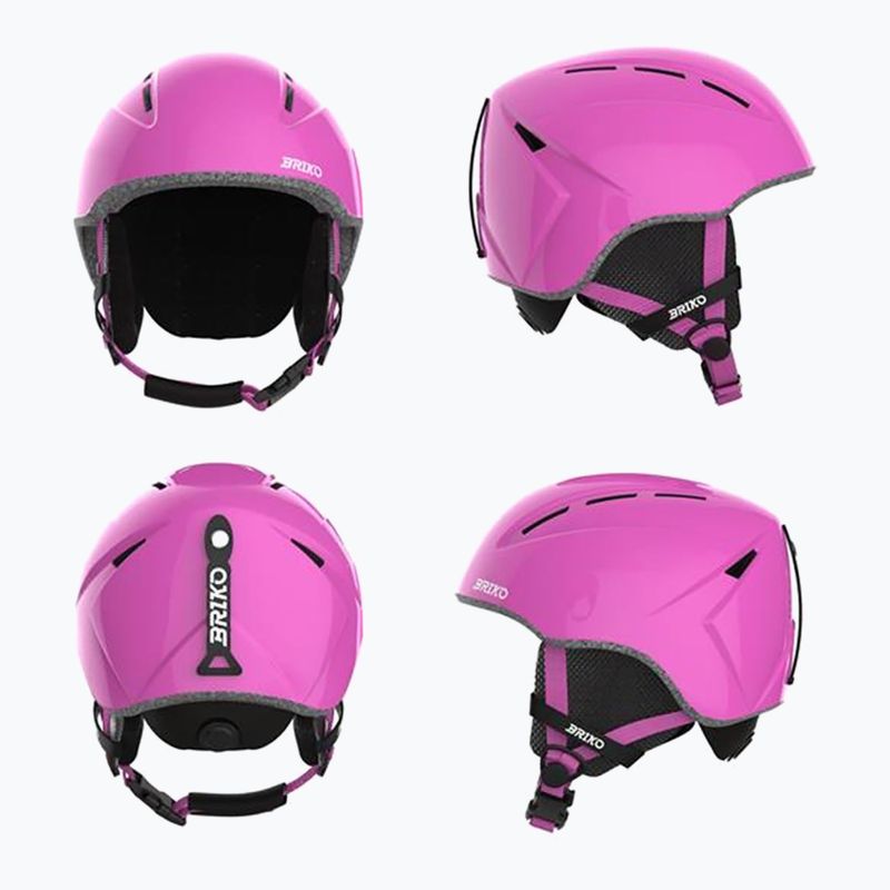 Gyerek sísisak Briko Makalu Jr shiny pink/white