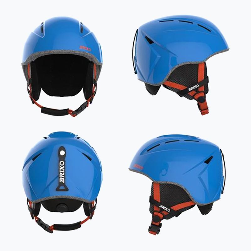 Gyerek sísisak Briko Makalu Jr shiny lochmara blue/pomegranate red
