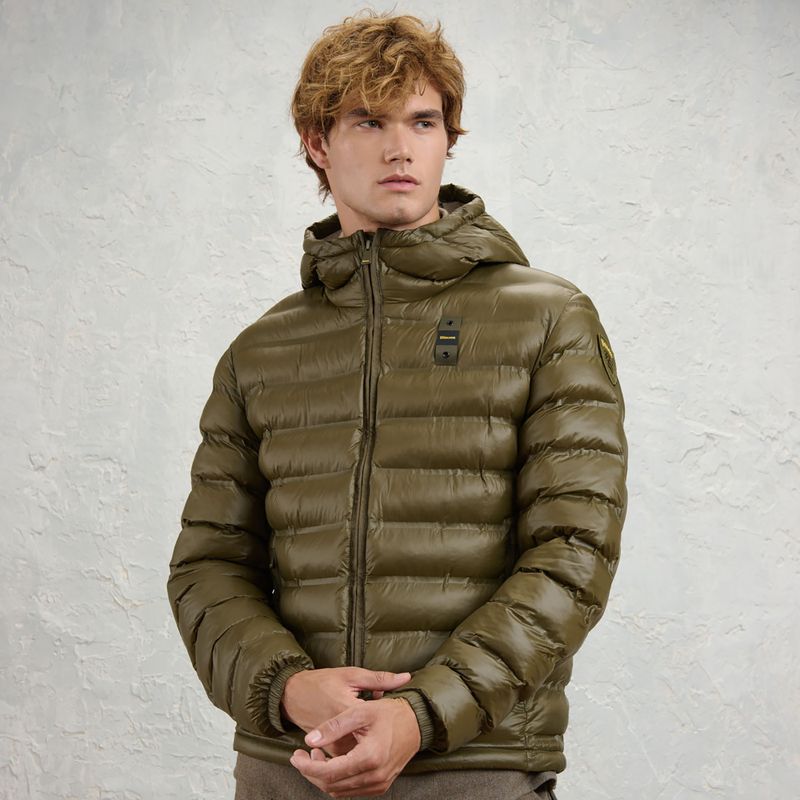 Férfi kabát Blauer USA Charles dark olive inside mist grey 2
