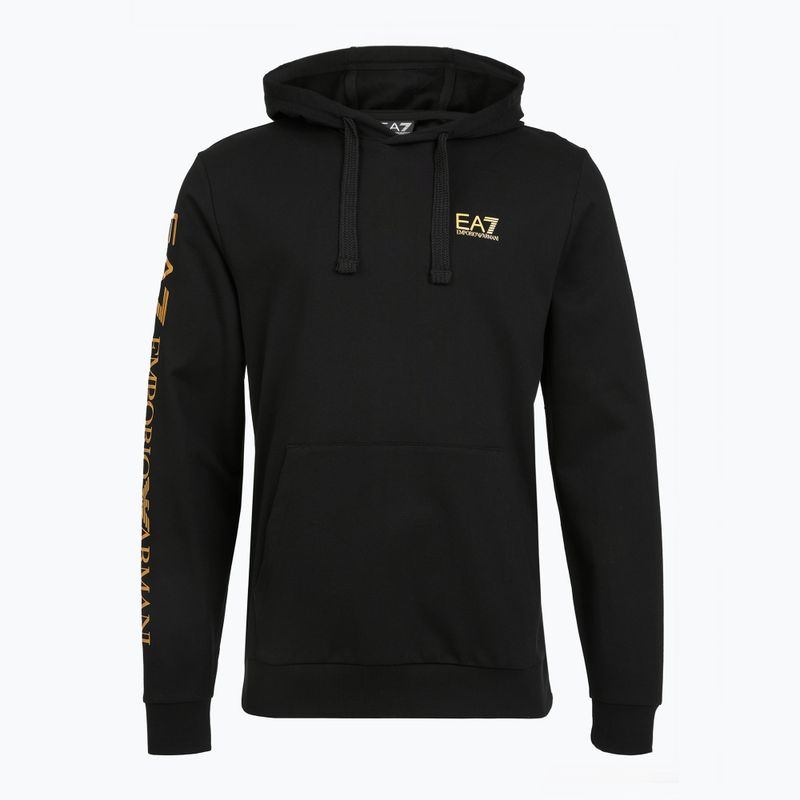 Férfi Emporio Armani EA7 Train Logo Series Extended Logo Hoodie fekete / arany