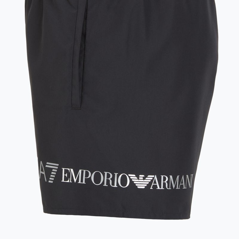Férfi EA7 Emporio Armani Extended Logo Boxer fürdőruha fekete / ezüst 3