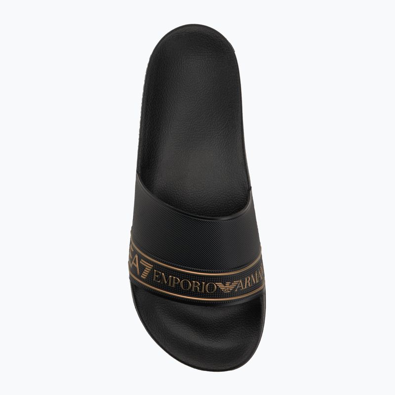 EA7 Emporio ArmaniWater Sports Tape flip-flop teljes fekete/arany színben 5