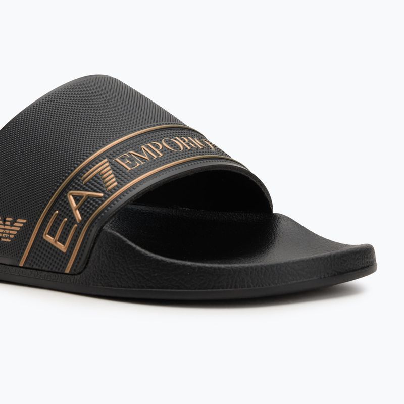EA7 Emporio ArmaniWater Sports Tape flip-flop teljes fekete/arany színben 7