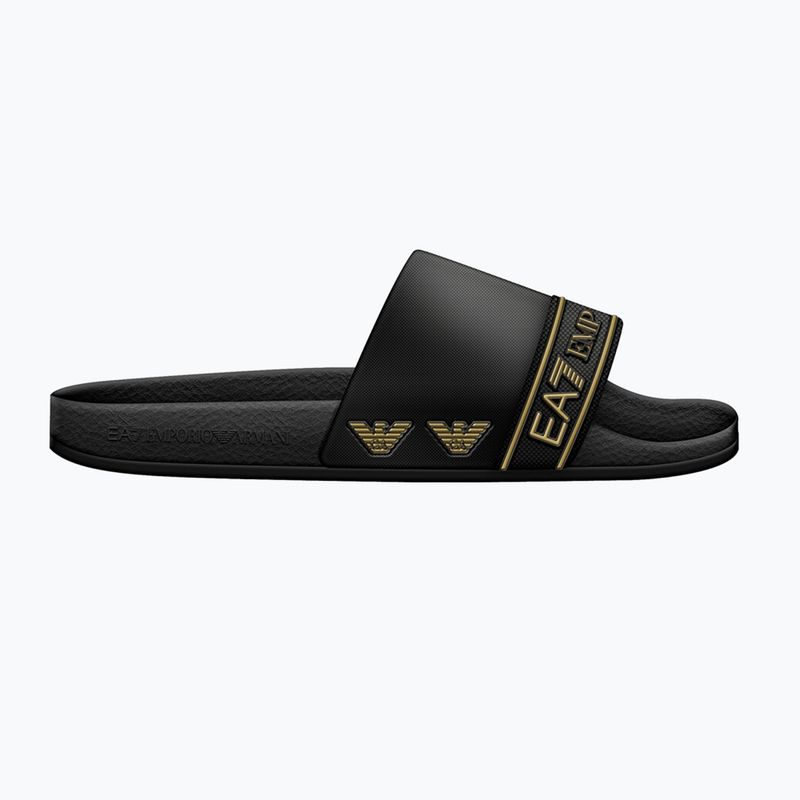 EA7 Emporio ArmaniWater Sports Tape flip-flop teljes fekete/arany színben 8