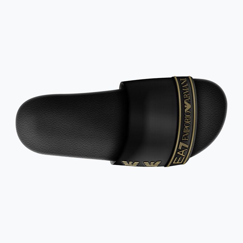 EA7 Emporio ArmaniWater Sports Tape flip-flop teljes fekete/arany színben 9