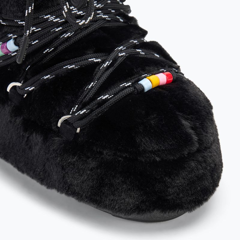 Hótaposó Moon Boot Icon Faux Fur Beads black 7