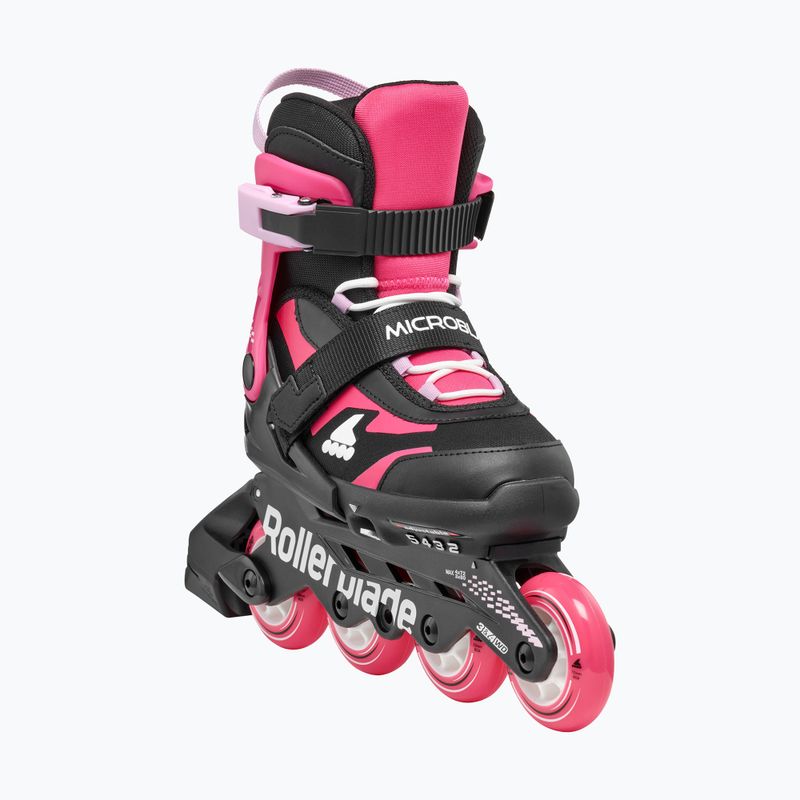 Gyerek görkorcsolya védőfelszereléssel Rollerblade Microblade Combo Jr black/pink 2