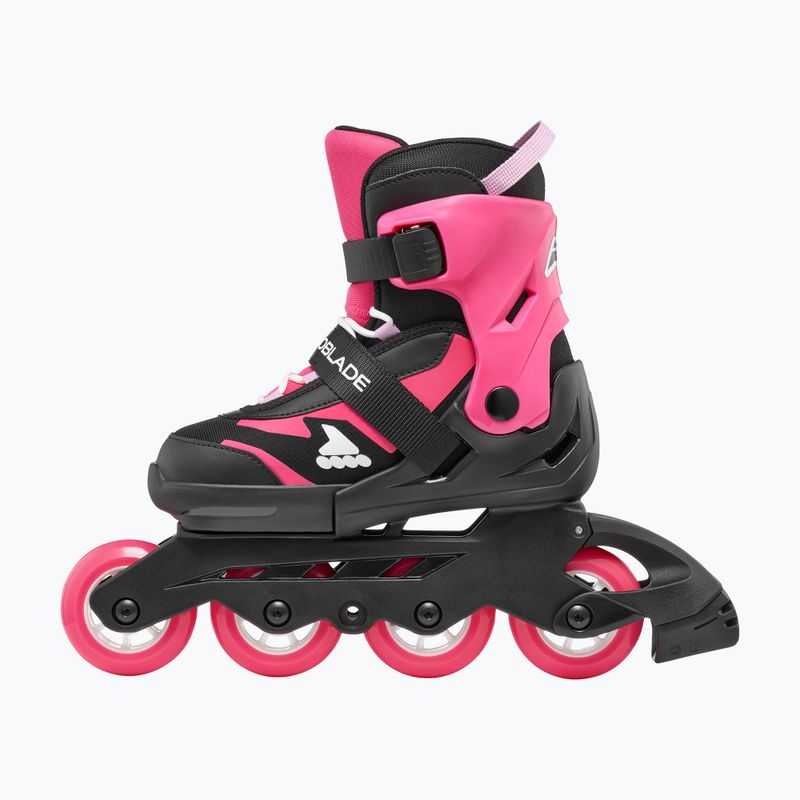 Gyerek görkorcsolya védőfelszereléssel Rollerblade Microblade Combo Jr black/pink 3
