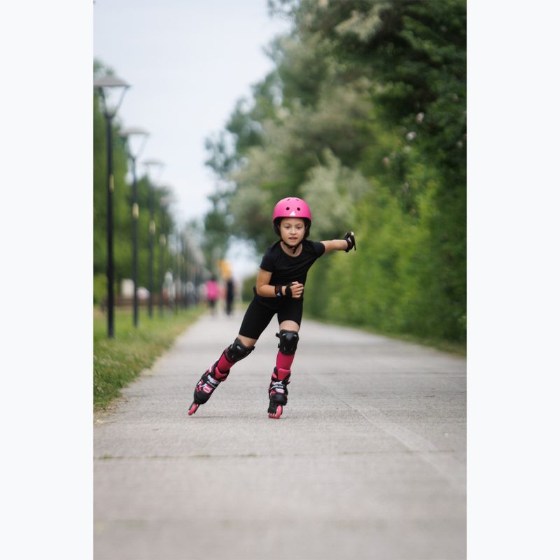 Gyerek görkorcsolya védőfelszereléssel Rollerblade Microblade Combo Jr black/pink 10