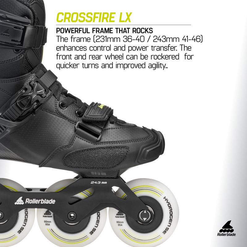 Férfi görkorcsolya Rollerblade Crossfire LX black/lime 9